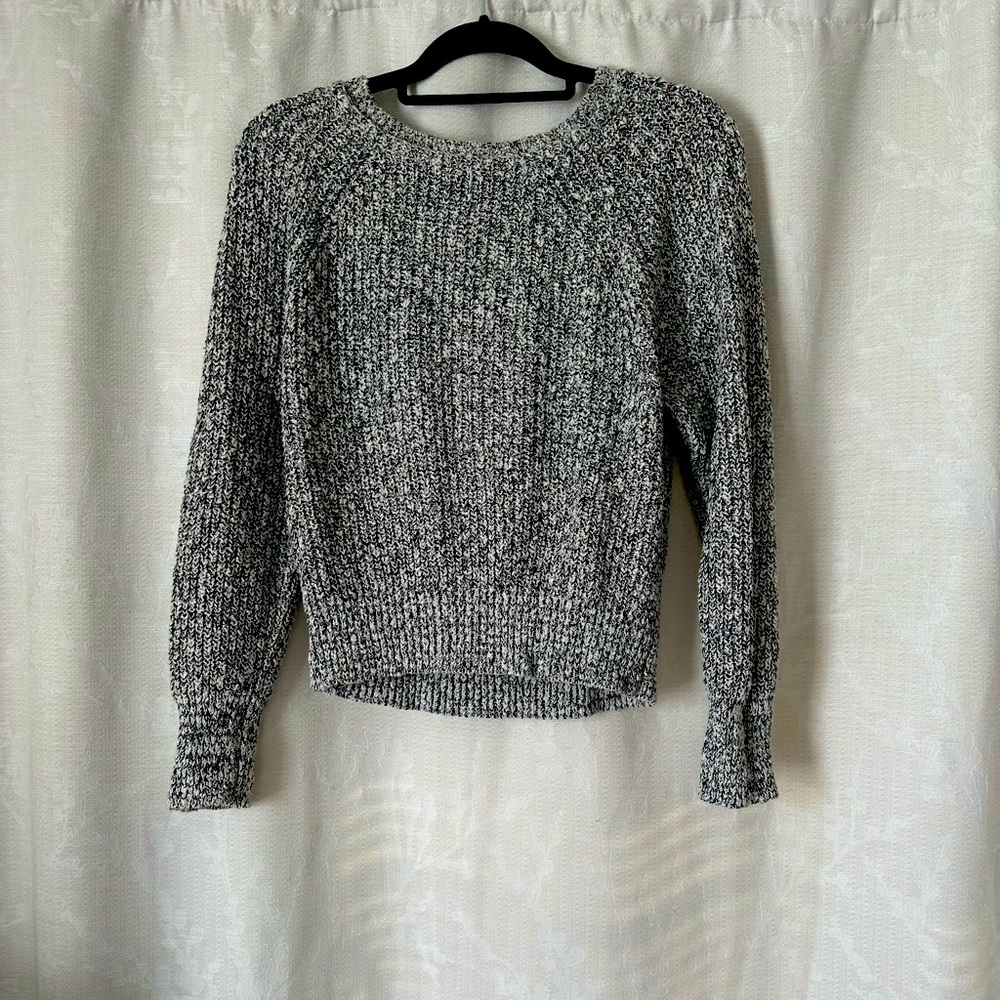 Women’s Free People Black & White Woven Sweater Size Small